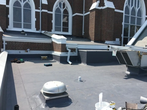 Flat roof installation